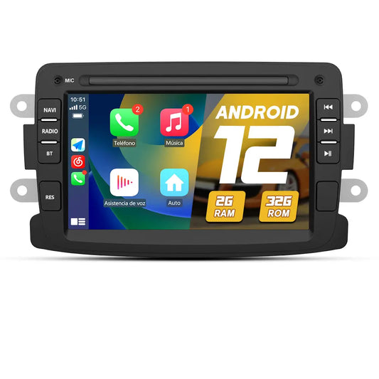 AWESAFE Autoradio Android 12 pour Renault Dacia Duster Sandero Captur Lodgy Symbol Logan Dokker【2Go+32Go】 avec Carplay Android Auto 7 Pouces Écran GPS/Bluetooth/Commande au Volant/Aide au Parking AWESAFE