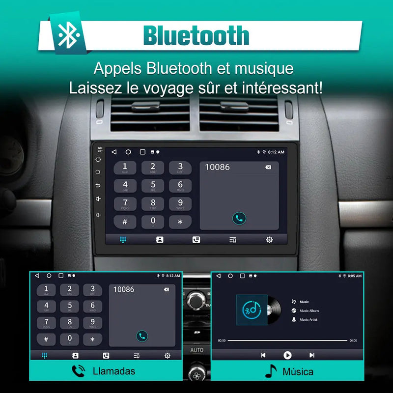 AWESAFE Autoradio Android 12 pour Peugeot 407(2004-2011)[2Go+32Go] 9 Pouces avec Carplay Android Auto GPS WiFi DSP FM Commande au Volant/Bluetooth/Aide au Stationnement AWESAFE