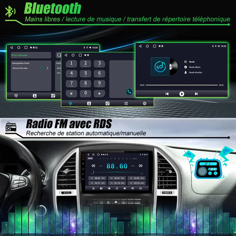 AWESAFE Autoradio Android 12 pour Mercedes Benz Vito (2014-2020) avec [2Go+32Go] 10,1 Pouces Carplay San Fil/Android Auto GPS WiFi Bluetooth USB FM RDS/Commandes au Volant/Aide au Stationnement AWESAFE