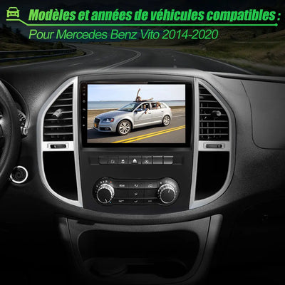 AWESAFE Autoradio Android 12 pour Mercedes Benz Vito (2014-2020) avec [2Go+32Go] 10,1 Pouces Carplay San Fil/Android Auto GPS WiFi Bluetooth USB FM RDS/Commandes au Volant/Aide au Stationnement AWESAFE
