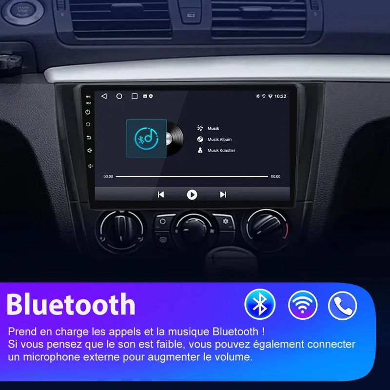 AWESAFE Autoradio Android 12 pour BMW 1 Series E81 E82 E87 E88 (2004-2011)[2Go+32Go] avec 9 Pouces Carplay San Fil/Android Auto GPS WiFi Bluetooth USB FM RDS/Commandes au Volant/Aide au Stationnement AWESAFE