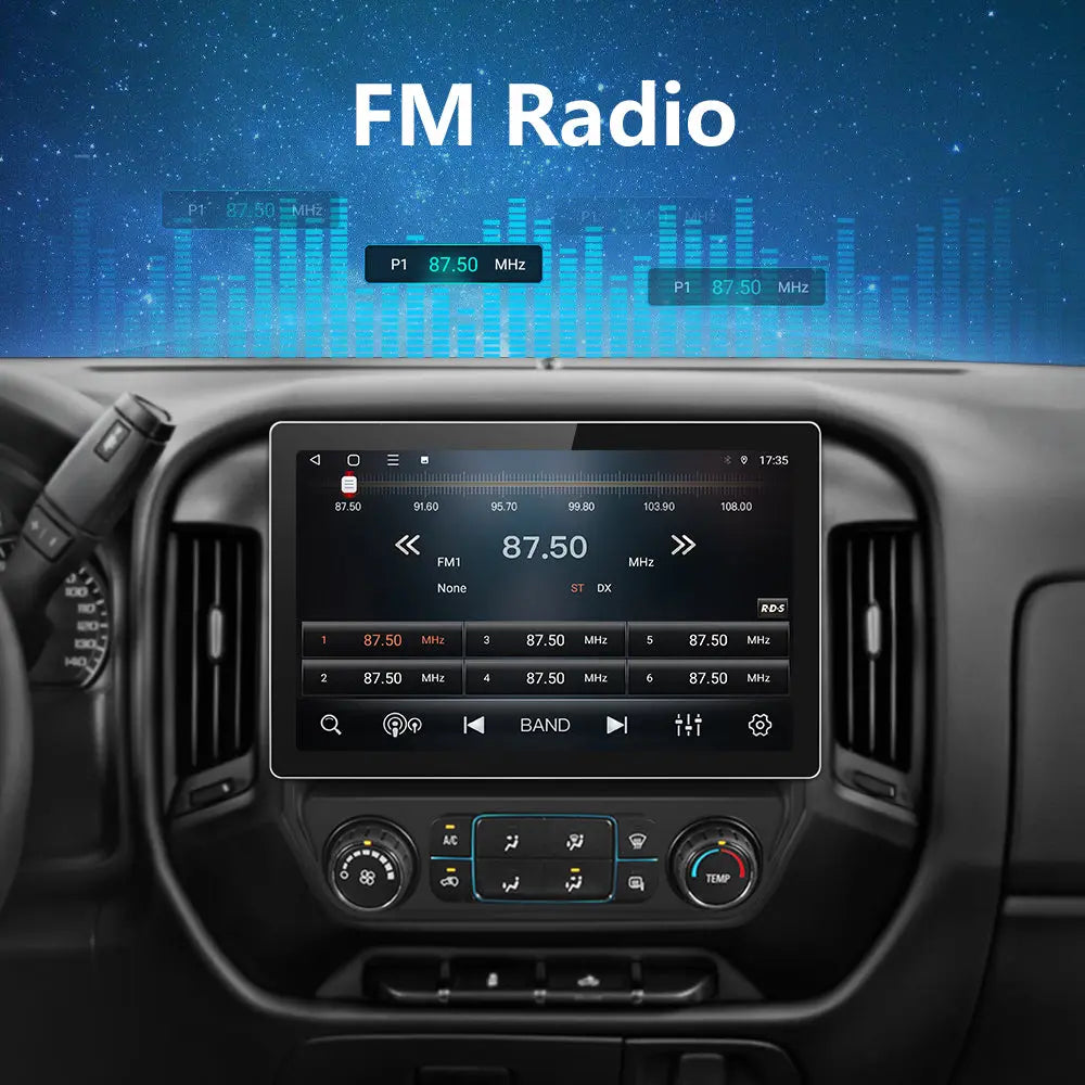 Andriod Car Radio Stereo for Chevy Silverado GMC Sierra 2014-2018 Built in Wireless Carplay Android Auto 4GB+64GB GPS Navigation & WiFi DSP AWESAFE