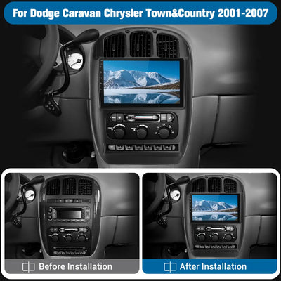 Andriod Car Radio Stereo for Dodge Caravan Chryser town &country 2001-2007 Built in Carplay Android Auto 10.1 inch 2GB+62GB AWESAFE