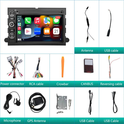 Andriod Car Radio Stereo for Ford Built in Wireless Carplay Android Auto GPS Navigation & WiFi DSP 2GB+32G AWESAFE
