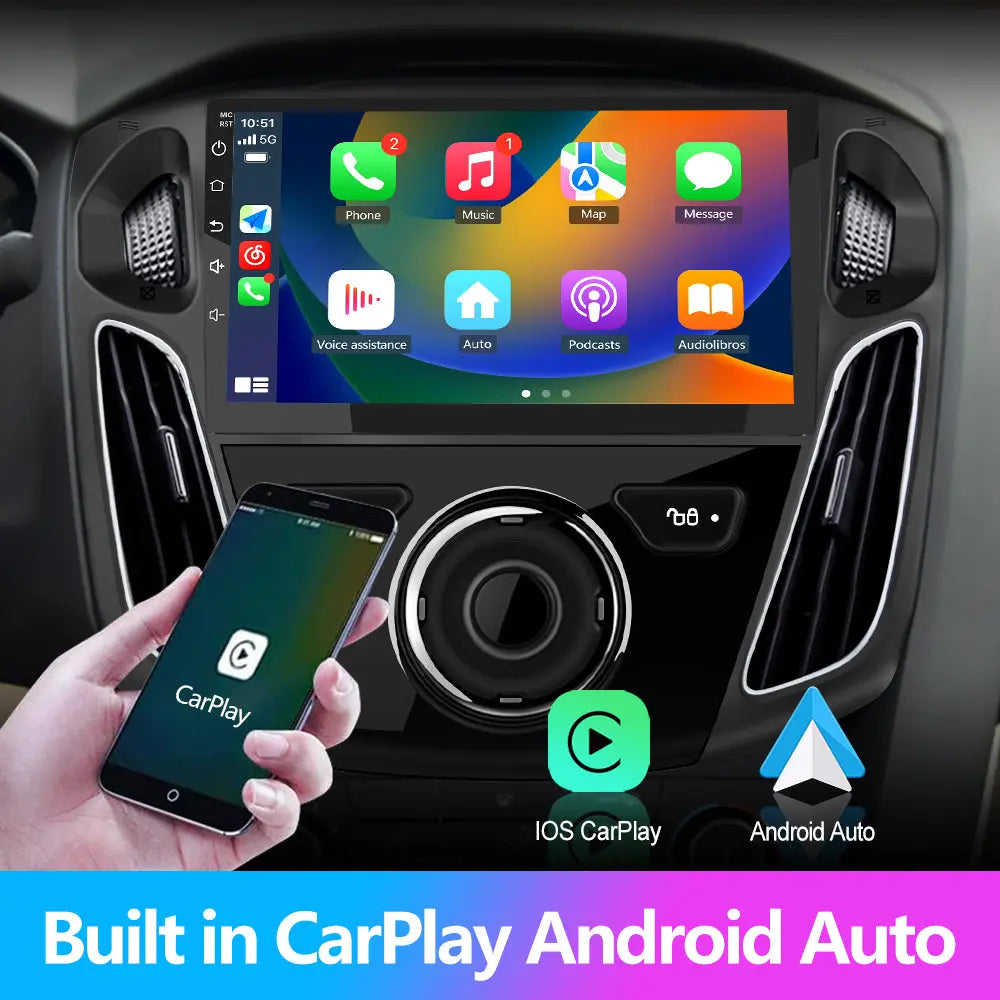 Andriod Car Radio Stereo for Ford Focus 2012-2017 Built in Carplay Android Auto 9 inch GPS Navigation AWESAFE