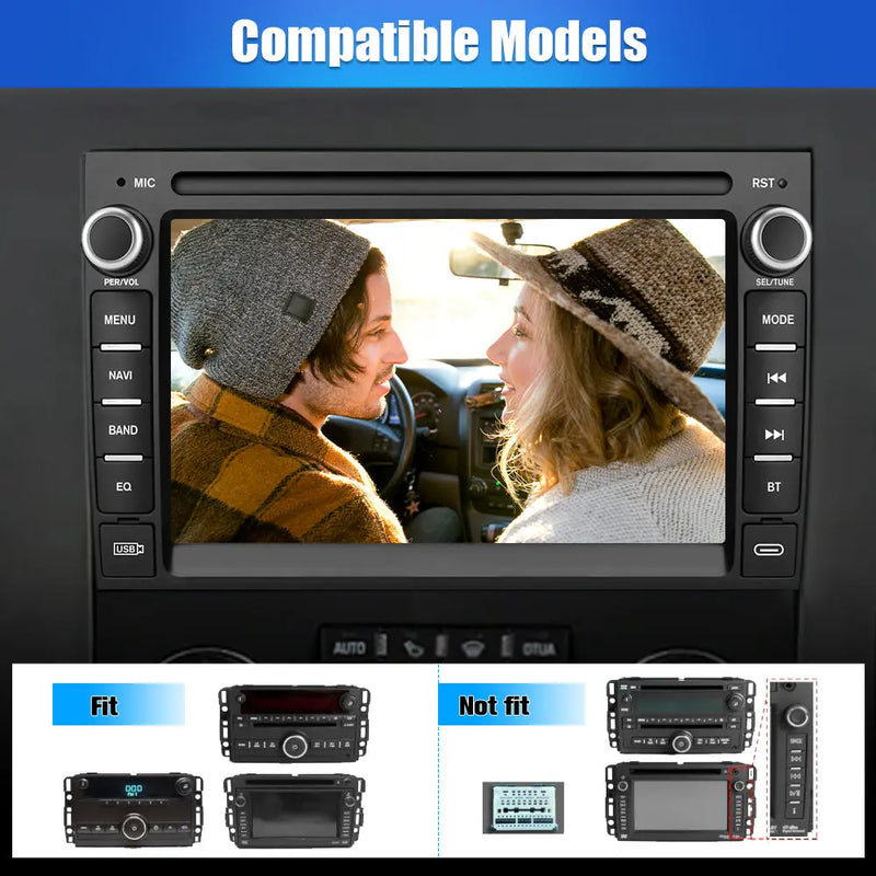 Andriod Car Radio Stereo for GMC Built in Wireless Carplay Android Auto 2GB+64GB GPS Navigation & WiFi 7 inch. AWESAFE