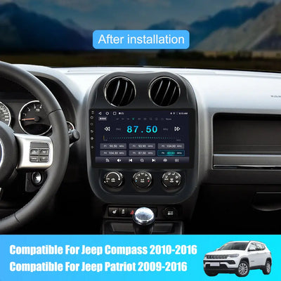 Andriod Car Radio Stereo for Jeep Compass 2010-2016 & Jeep Patriot 2009-2016 Built in Wireless Carplay Android Auto 2GB+64GB GPS Navigation & WiFi AWESAFE