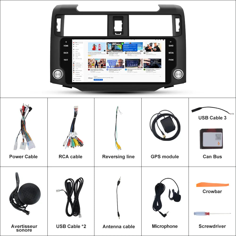 Andriod Car Radio Stereo for Toyota 4 Runner 2010-2019 Built in Wireless Carplay Android Auto 4GB+64GB GPS Navigation & WiFi AWESAFE