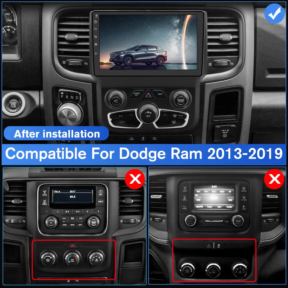 Car Radio Stereo for Dodge Ram 2013-2019 1500 2500 3500 Built in Carpl ...