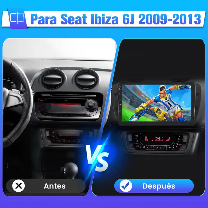 AWESAFE [Android 12.0 2GB+32GB] Radio Coche Seat Ibiza 6J 2009-2013, Autoradio de 9 Pulgadas Pantalla Táctil,con WiFi/GPS/Bluetooth/DSP/RDS/USB/FM/24Temas, Apoyo Mandos Volante, Carplay/Android Auto AWESAFE