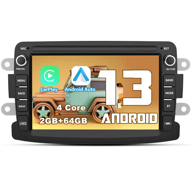 AWESAFE Android Autoradio für Renault Radio mit CarPlay/Android Auto GPS Navi Lenkradsteuerung DSP FM-Radio Bluetooth WiFi AWESAFE
