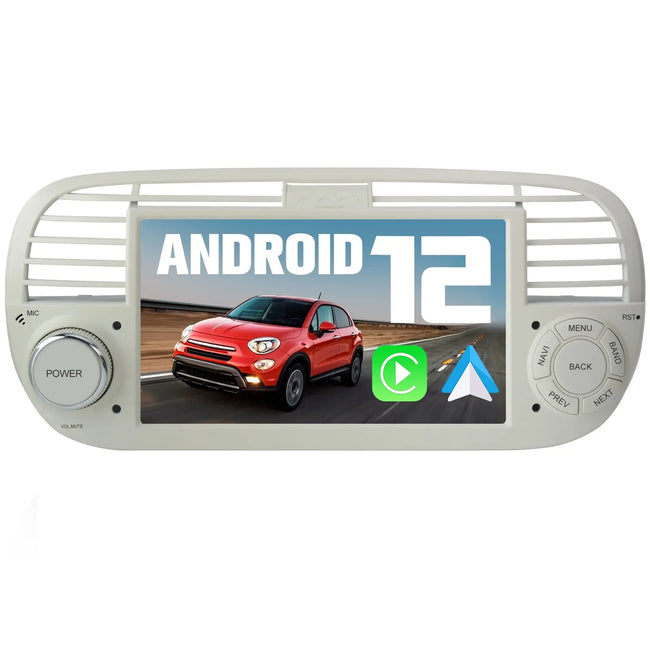 AWESAFE Android Autoradio für Fiat 500 2007-2015 Radio mit CarPlay/Android Auto GPS Navi Lenkradsteuerung DSP FM-Radio Bluetooth WiFi AWESAFE