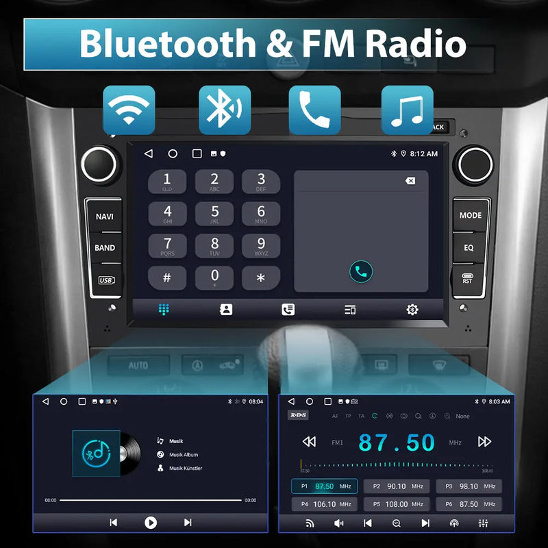 AWESAFE Android Autoradio für Opel Radio mit CarPlay/Android Auto GPS Navi Lenkradsteuerung DSP FM-Radio Bluetooth WiFi AWESAFE