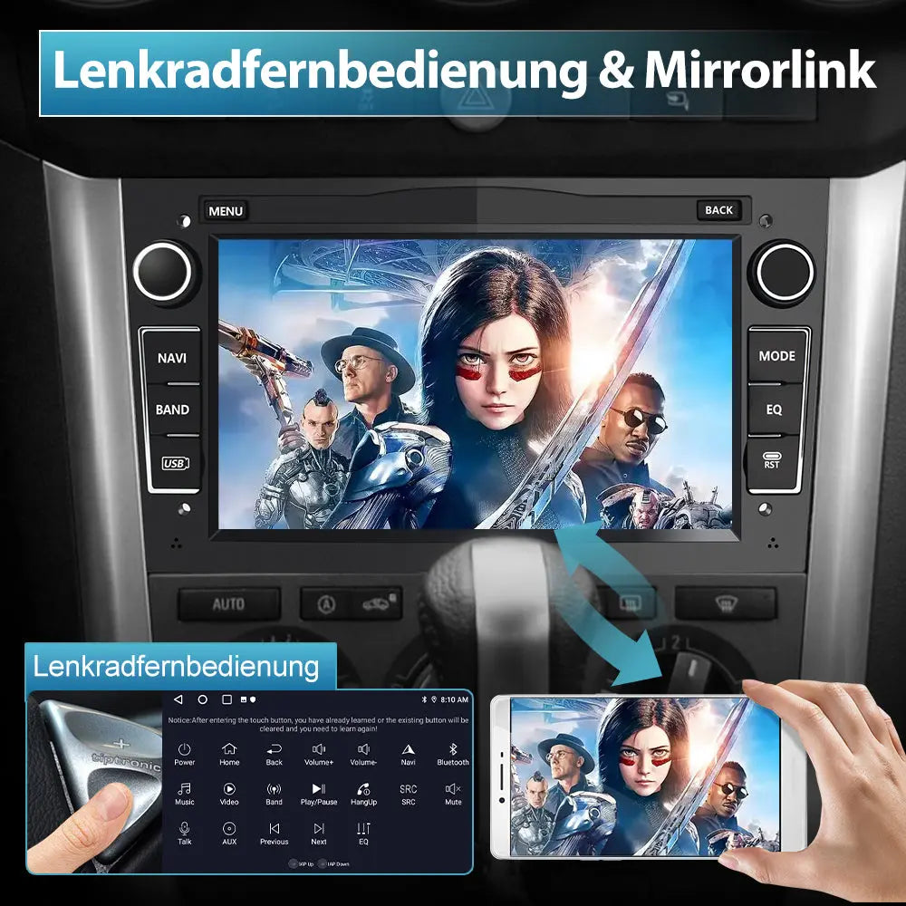 AWESAFE Android Autoradio für Opel Radio mit CarPlay/Android Auto GPS Navi Lenkradsteuerung DSP FM-Radio Bluetooth WiFi AWESAFE