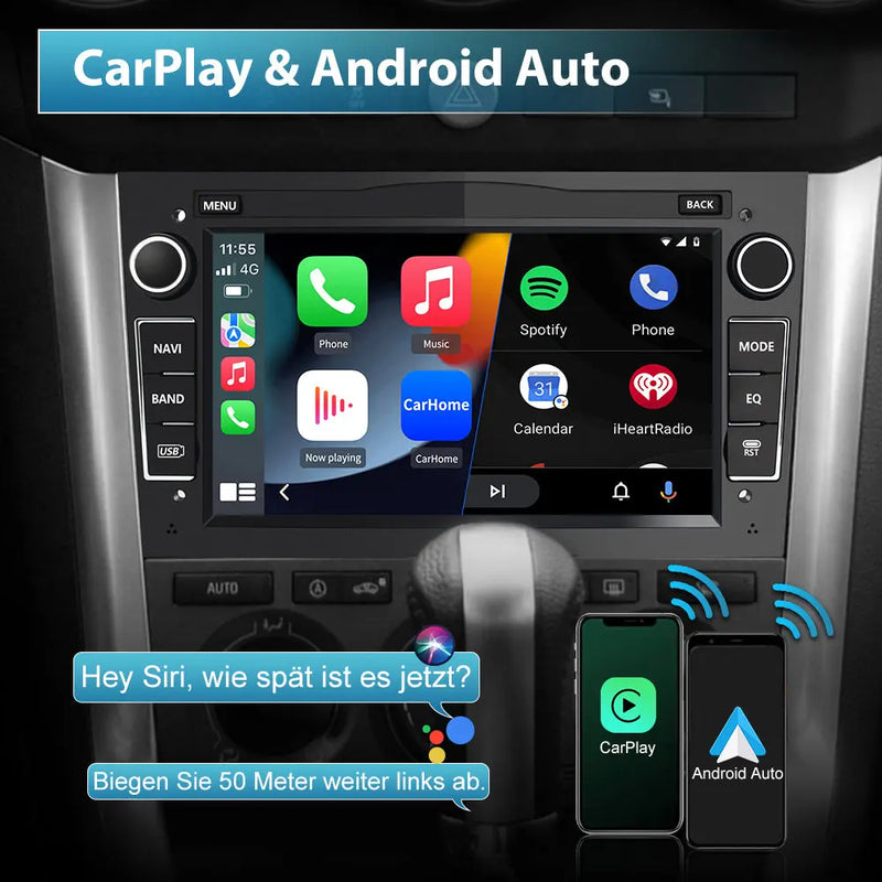 AWESAFE Android Autoradio für Opel Radio mit CarPlay/Android Auto GPS Navi Lenkradsteuerung DSP FM-Radio Bluetooth WiFi AWESAFE