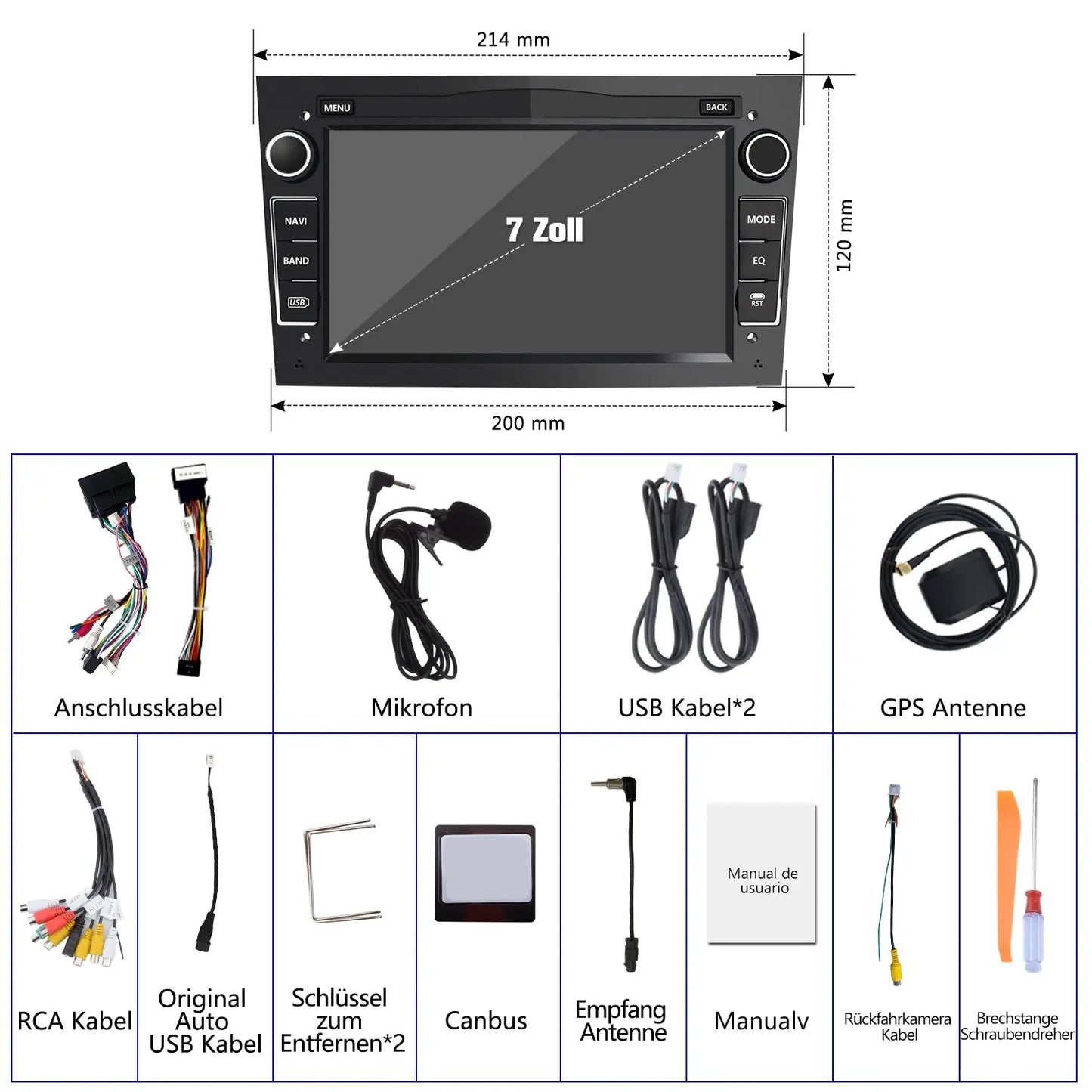 AWESAFE Android Autoradio für Opel Radio mit CarPlay/Android Auto GPS Navi Lenkradsteuerung DSP FM-Radio Bluetooth WiFi AWESAFE