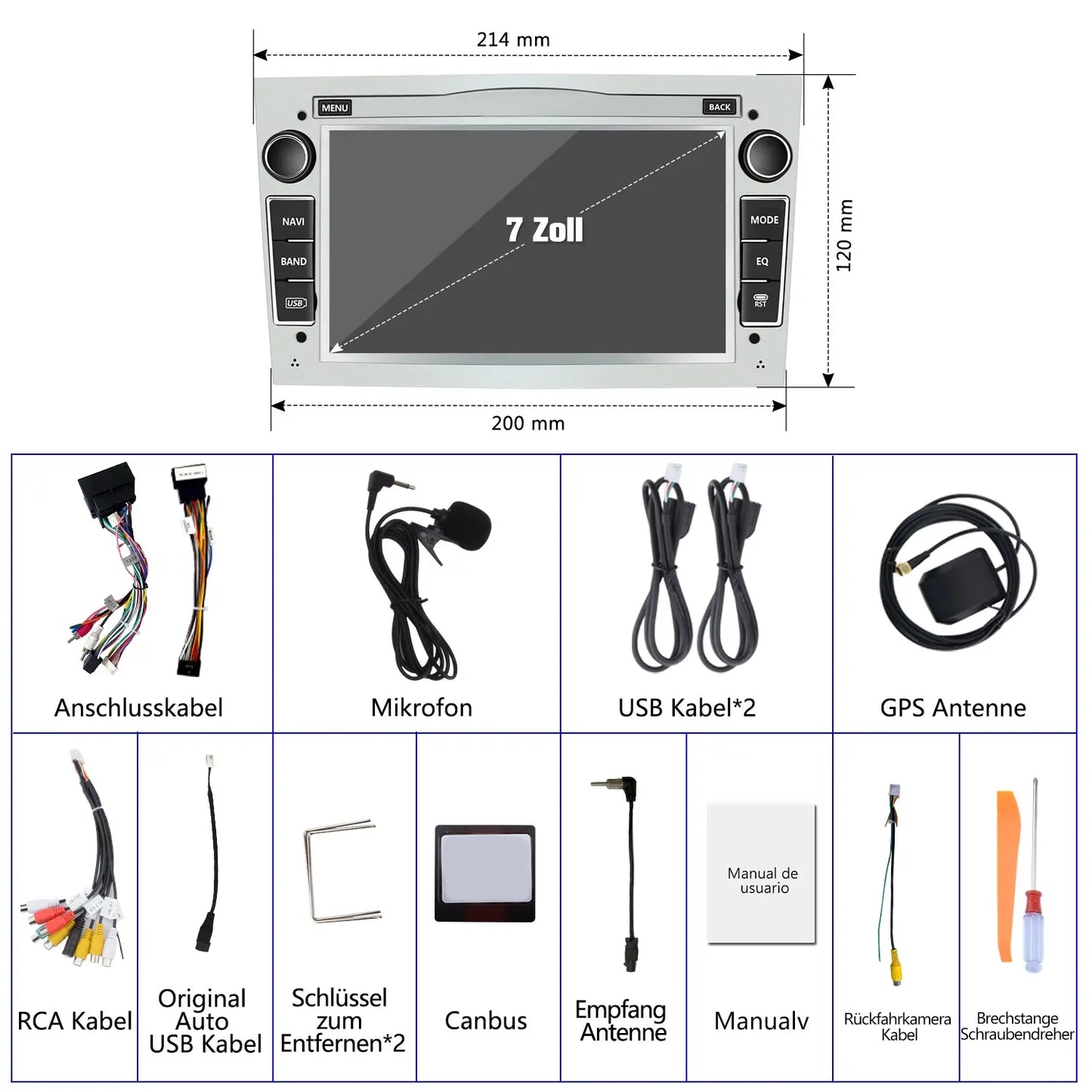 AWESAFE Android Autoradio für Opel Radio mit CarPlay/Android Auto GPS Navi Lenkradsteuerung DSP FM-Radio Bluetooth WiFi AWESAFE