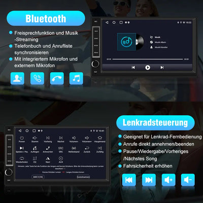 AWESAFE Android Autoradio Radio mit CarPlay/Android Auto GPS Navi Lenkradsteuerung DSP FM-Radio Bluetooth WiFi AWESAFE