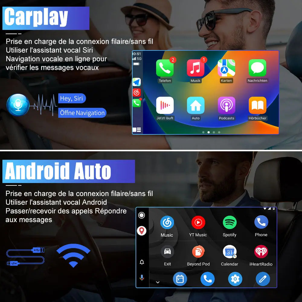 AWESAFE Radio Android 12 pour Peuyeot 206 2001-2016 Construit en Carplay intégré/Android Auto SWC GPS Bluetooth WiFi RDS FM Radio AWESAFE