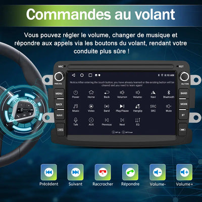 AWESAFE Radio Android Pour Peugeot 307 SW Cc 2002-2013 Construit en Carplay intégré/Android Auto SWC GPS Bluetooth WiFi RDS FM Radio AWESAFE