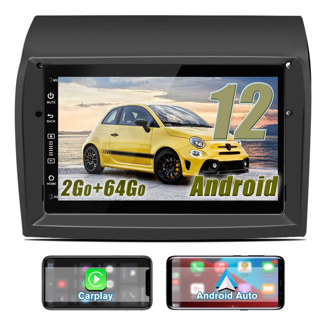 AWESAFE Radio Android Pour Fiat Ducato2009-2015 Construit en Carplay intégré/Android Auto SWC GPS Bluetooth WiFi RDS FM Radio AWESAFE