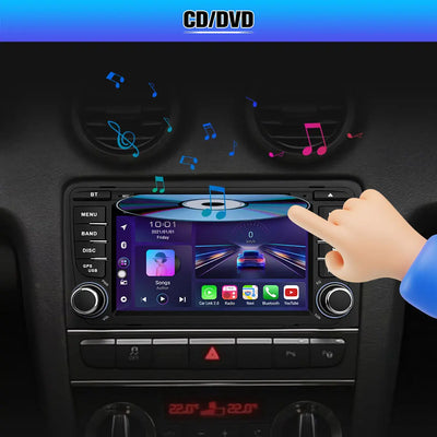 AWESAFE Radio Android Pour Audi A3/S3/RS3 2006-2012 Construit en Carplay intégré/Android Auto SWC GPS Bluetooth WiFi RDS FM Radio AWESAFE