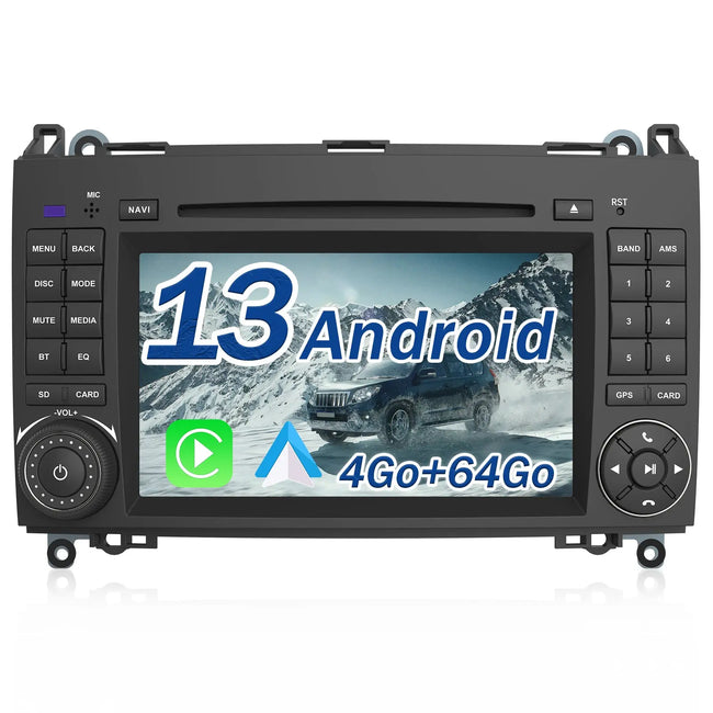 AWESAFE Radio Android 13 pour Mercedes Benz avec CD/DVD intégré Carplay intégré/Android Auto SWC GPS Bluetooth WiFi RDS FM Radio AWESAFE
