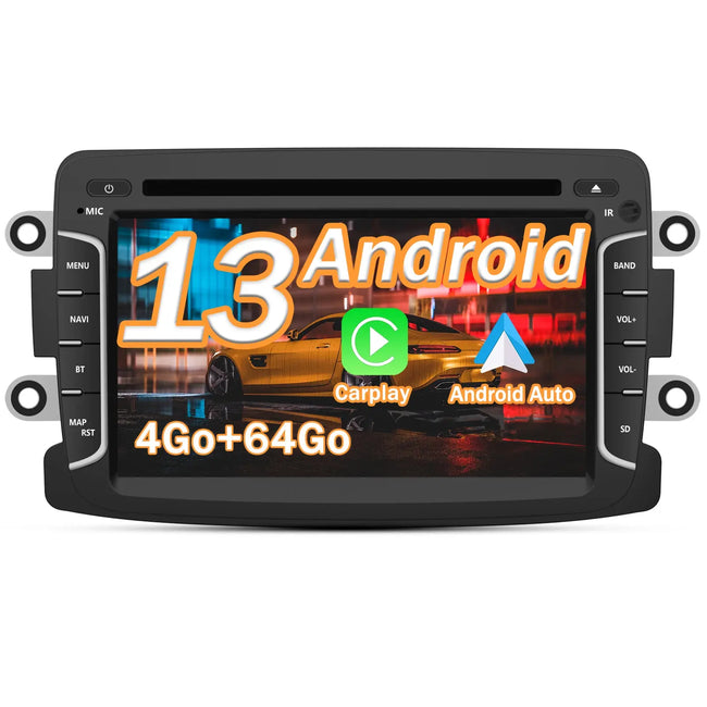 AWESAFE Radio Android pour Renault Dacia intégré Carplay intégré/Android Auto SWC GPS Bluetooth WiFi RDS FM Radio AWESAFE