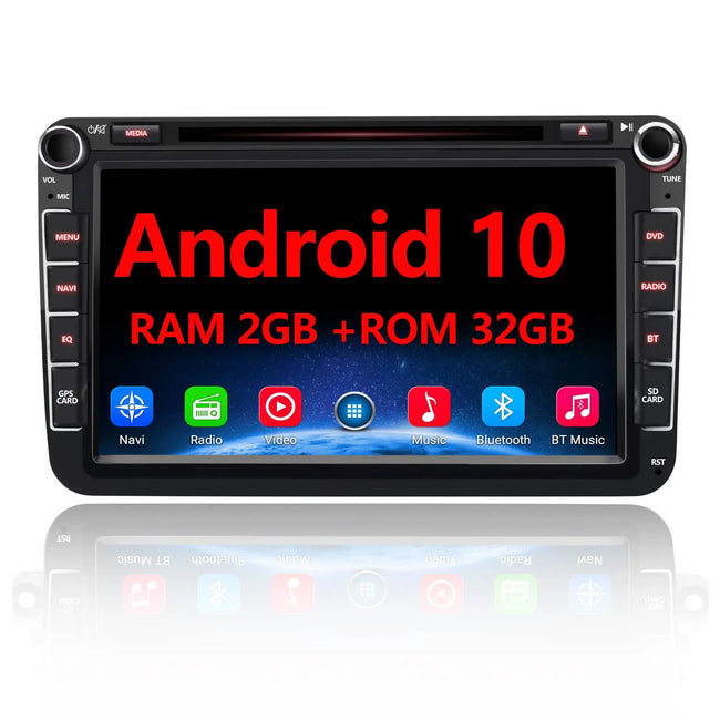 AWESAFE Radio Android Autoradio Pour Volkswagen/Skoda/Seat Construit en Carplay intégré/Android Auto SWC GPS Bluetooth WiFi RDS FM Radio AWESAFE