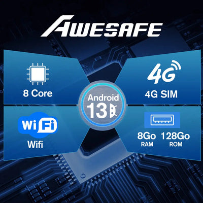 AWESAFE Radio Android pour BMW E60 E61 E63 E64 avec système CCC Built in Carplay intégré/Android Auto SWC GPS Bluetooth WiFi RDS FM Radio AWESAFE