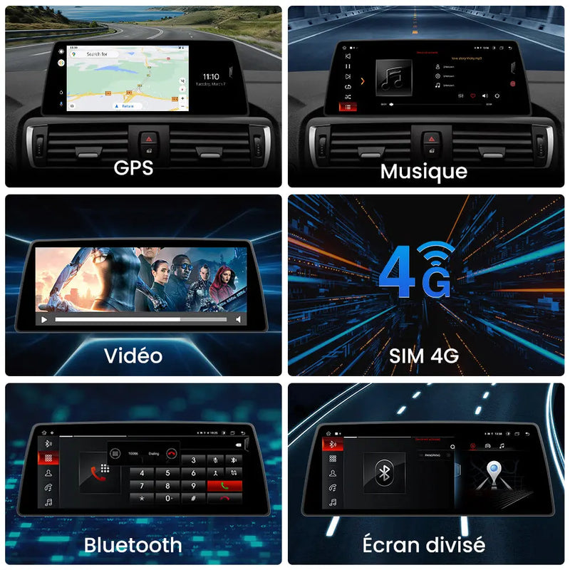 AWESAFE Radio Android pour BMW F20 EVO (2017-2019) Construit en Carplay intégré/Android Auto SWC GPS Bluetooth WiFi RDS FM Radio AWESAFE