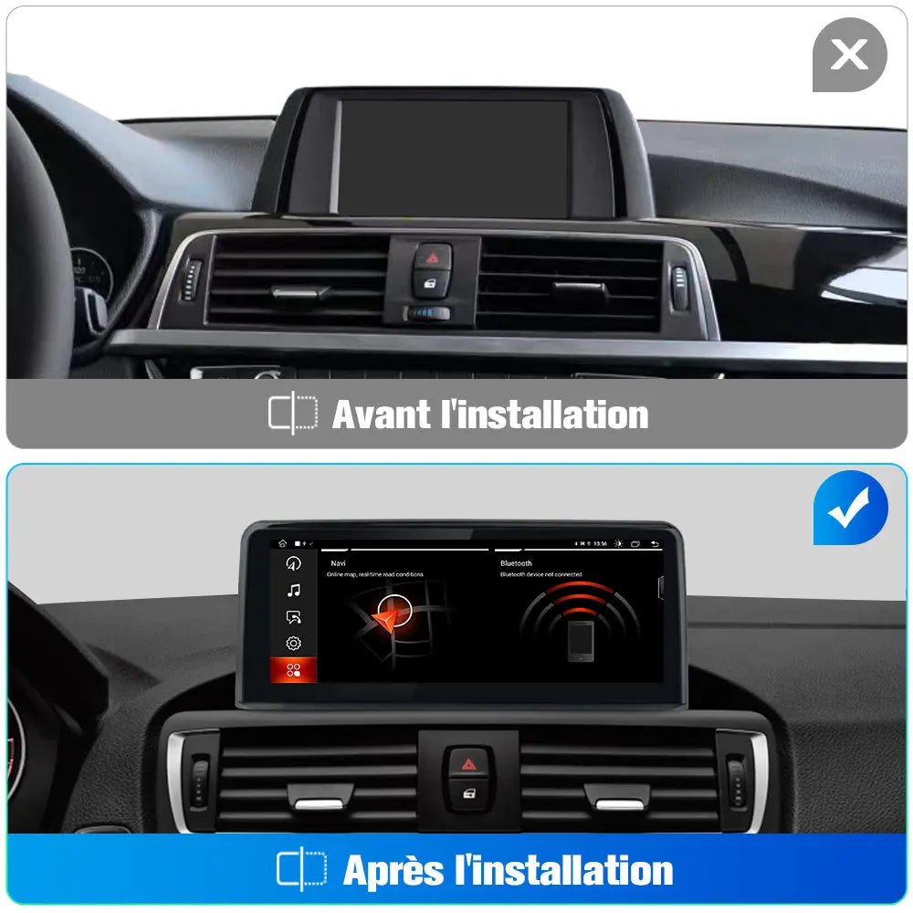 AWESAFE Radio Android pour avec les modèles BMW série 1, 2, 3 et 4 (F20,F21, F22,F30,F31, F32,F33, F34,F36)de 2013 à 2017 équipés du système NBT Built in Carplay intégré/Android Auto SWC GPS Bluetooth WiFi RDS FM Radio AWESAFE