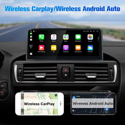 AWESAFE Radio Android pour avec les modèles BMW série 1, 2, 3 et 4 (F20,F21, F22,F30,F31, F32,F33, F34,F36)de 2013 à 2017 équipés du système NBT Built in Carplay intégré/Android Auto SWC GPS Bluetooth WiFi RDS FM Radio AWESAFE