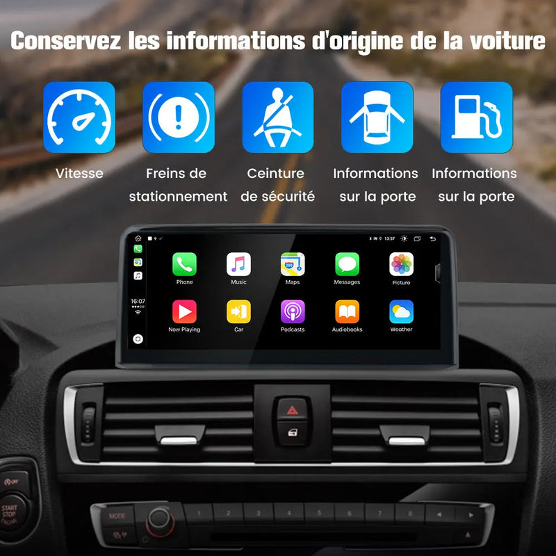 AWESAFE Radio Android pour avec les modèles BMW série 1, 2, 3 et 4 (F20,F21, F22,F30,F31, F32,F33, F34,F36)de 2013 à 2017 équipés du système NBT Built in Carplay intégré/Android Auto SWC GPS Bluetooth WiFi RDS FM Radio AWESAFE