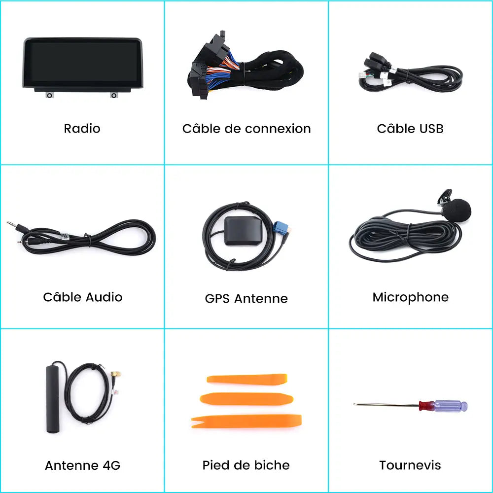 AWESAFE Radio Android pour avec les modèles BMW série 1, 2, 3 et 4 (F20,F21, F22,F30,F31, F32,F33, F34,F36)de 2013 à 2017 équipés du système NBT Built in Carplay intégré/Android Auto SWC GPS Bluetooth WiFi RDS FM Radio AWESAFE