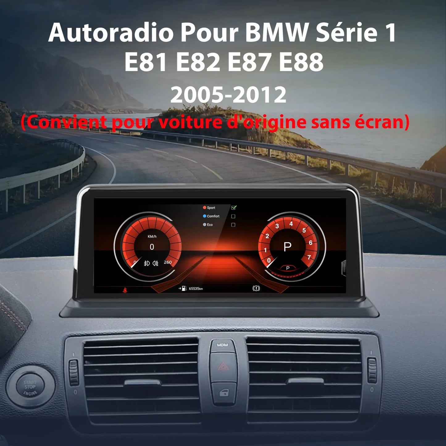 AWESAFE Radio Android pour Voiture Sans Ecran d'origine Autoradio Pour BMW Série 1 E81 E82 E87 E88 2005-2012 Built in Carplay intégré/Android Auto SWC GPS Bluetooth WiFi RDS FM Radio AWESAFE