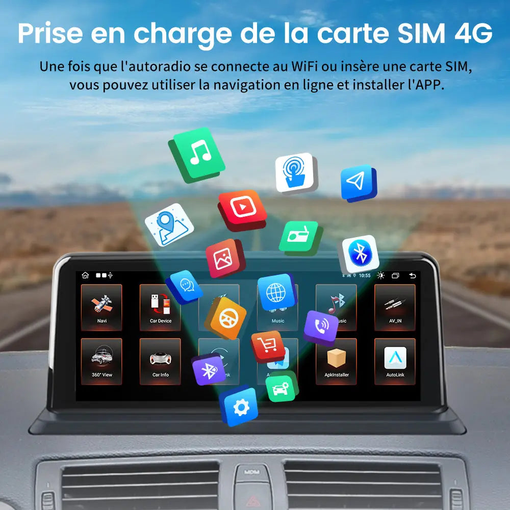 AWESAFE Radio Android pour Voiture Sans Ecran d'origine Autoradio Pour BMW Série 1 E81 E82 E87 E88 2005-2012 Built in Carplay intégré/Android Auto SWC GPS Bluetooth WiFi RDS FM Radio AWESAFE