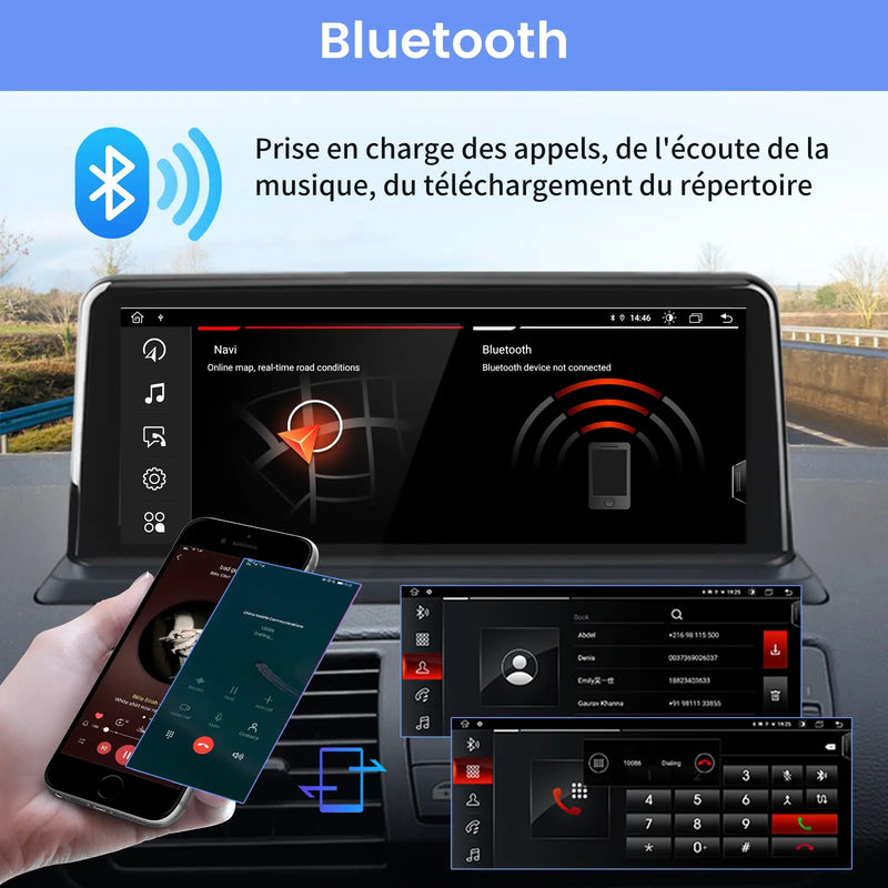 AWESAFE Radio Android pour BMW Série 1 E81 E82 E87 E88 2005-2012 Construit en Carplay intégré/Android Auto SWC GPS Bluetooth WiFi RDS FM Radio AWESAFE