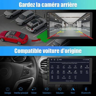 AWESAFE Radio Android pour Mégane 2 2002-2009 Construit en Carplay intégré/Android Auto SWC GPS Bluetooth WiFi RDS FM Radio AWESAFE