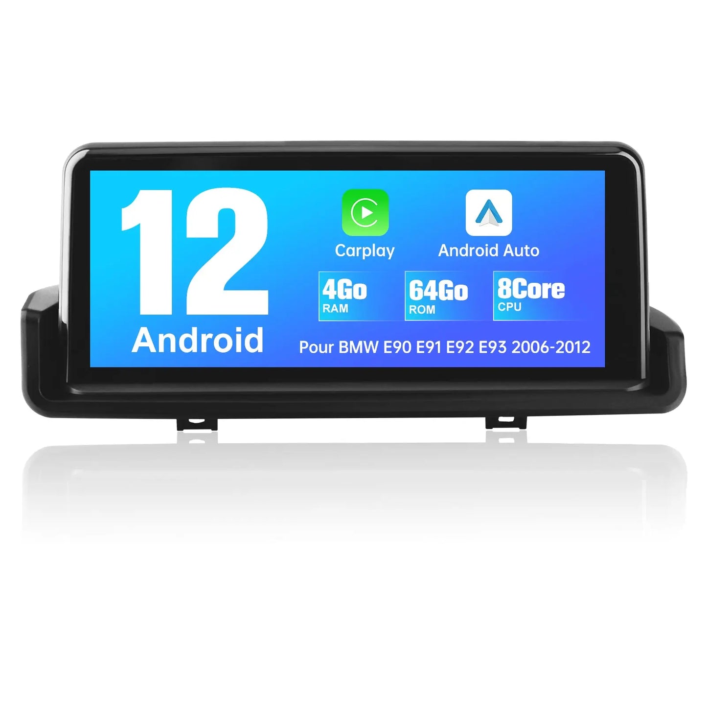 AWESAFE Radio Android pour BMW série 3 E90 E91 E92 E93 2005-2012 Construit en Carplay intégré/Android Auto SWC GPS Bluetooth WiFi RDS FM Radio AWESAFE