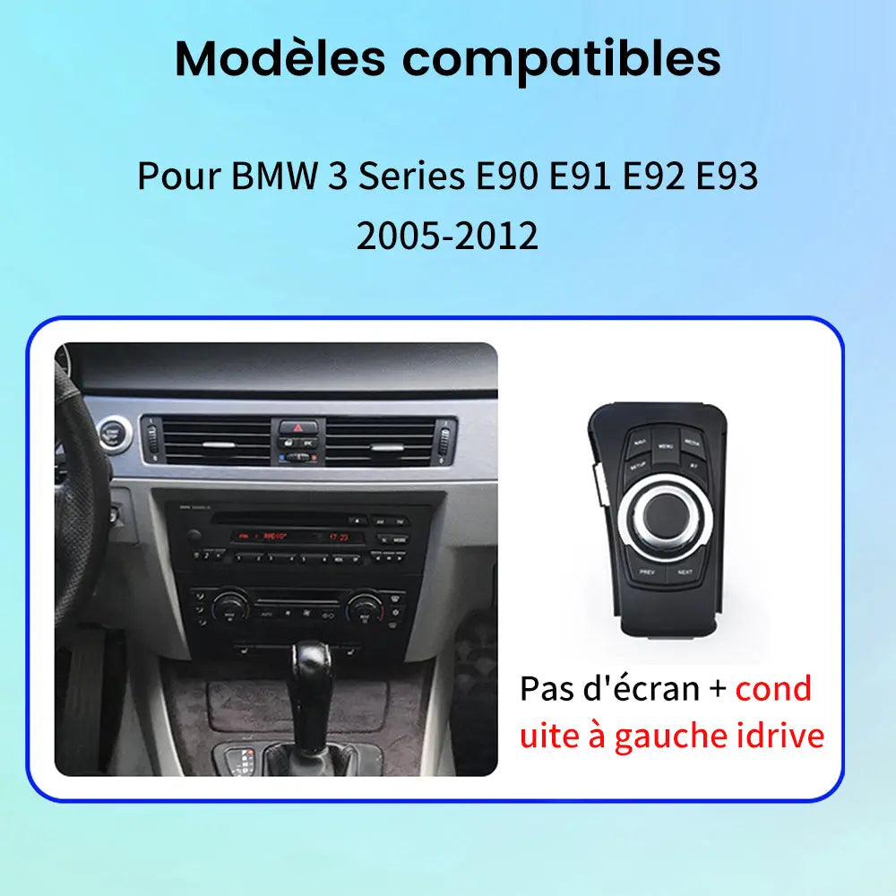 AWESAFE Radio Android pour BMW série 3 E90 E91 E92 E93 2005-2012 Construit en Carplay intégré/Android Auto SWC GPS Bluetooth WiFi RDS FM Radio AWESAFE