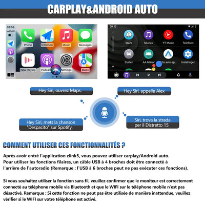 AWESAFE Radio Android pour Volkswagen Construit en Carplay intégré/Android Auto SWC GPS Bluetooth WiFi RDS FM Radio AWESAFE