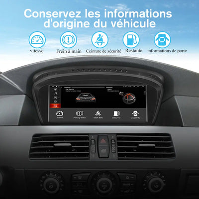 AWESAFE Radio Android pour BMW Construit en Carplay intégré/Android Auto SWC GPS Bluetooth WiFi RDS FM Radio AWESAFE