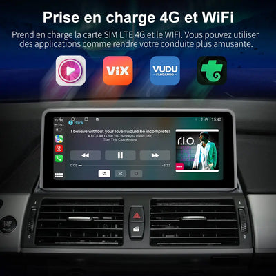 AWESAFE Radio Android pour BMW X5 E70 X6 E712007-2009 CCC Construit en Carplay intégré/Android Auto SWC GPS Bluetooth WiFi RDS FM Radio AWESAFE