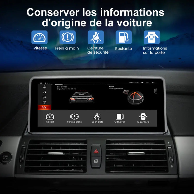 AWESAFE Radio Android pour BMW X5 E70 X6 E712007-2009 CCC Construit en Carplay intégré/Android Auto SWC GPS Bluetooth WiFi RDS FM Radio AWESAFE