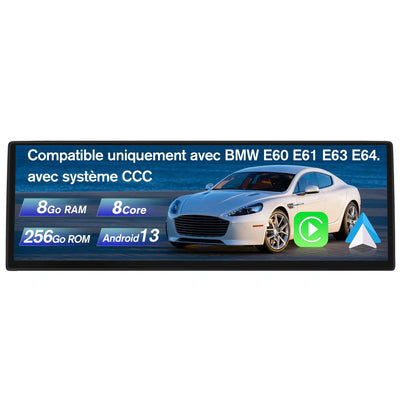 AWESAFE Radio Android pour avec BMW E60 E61 E63 E64 système CCC Built in Carplay intégré/Android Auto SWC GPS Bluetooth WiFi RDS FM Radio AWESAFE