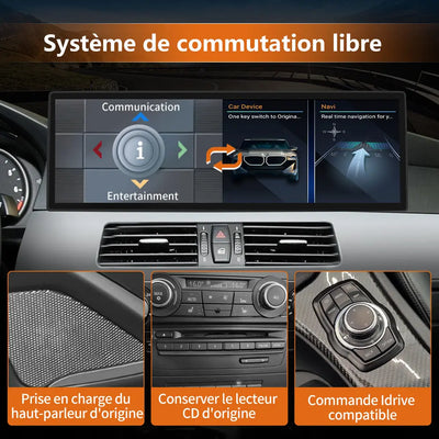 AWESAFE Radio Android pour avec BMW E60 E61 E63 E64 système CCC Built in Carplay intégré/Android Auto SWC GPS Bluetooth WiFi RDS FM Radio AWESAFE