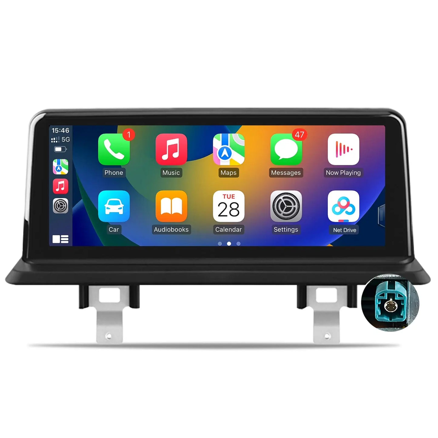 AWESAFE Radio Android Autoradio Pour BMW Série 1 E81 E82 E87 E88 2005-2012 Carplay intégré/Android Auto SWC GPS Bluetooth WiFi RDS Radio FM AWESAFE