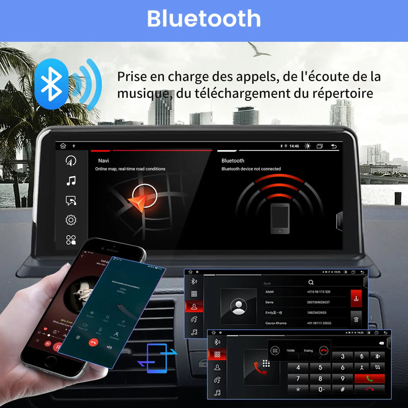 AWESAFE Radio Android Autoradio Pour BMW Série 1 E81 E82 E87 E88 2005-2012 Carplay intégré/Android Auto SWC GPS Bluetooth WiFi RDS Radio FM AWESAFE