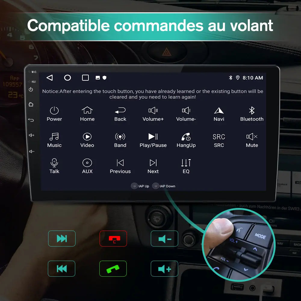 AWESAFE Radio Android pour avec Volkswagen Sharan 2012-2018 Carplay intégré intégré/Android Auto SWC GPS Bluetooth WiFi RDS Radio FM AWESAFE